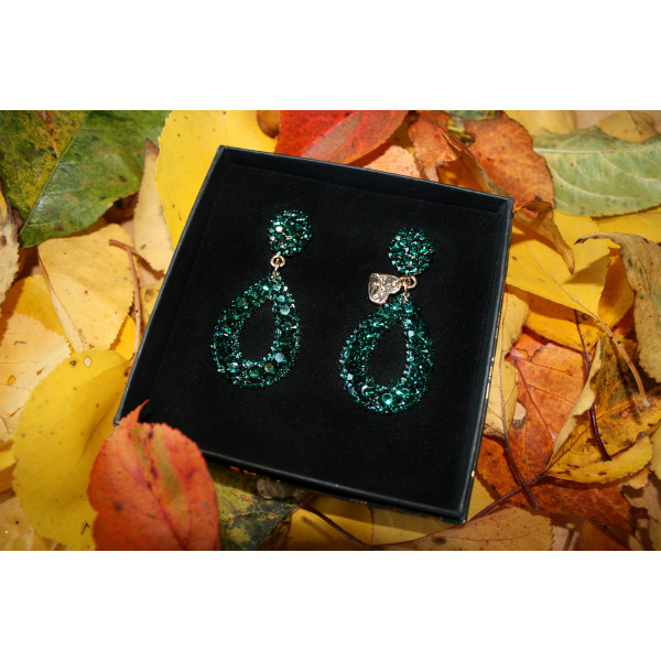 Giuliett Dona Czech Crystal Emerald Green-193814-20